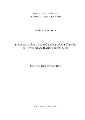 Luận văn thạc sĩ hay tính bị chặn của một số toán tử trên không gian hardy kiểu mới