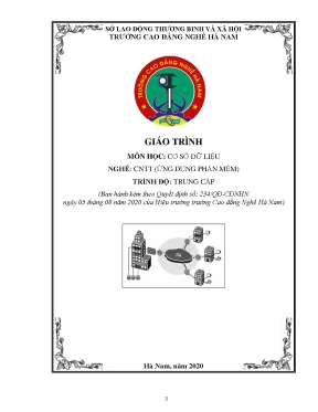 Giáo trình môn học cơ sở dữ liệu nghề cntt ứng dụng phần mềm