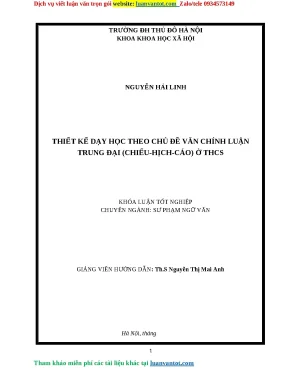 Thiết kế dạy học theo chủ đề văn chính luận trung đại chiếu hịch cáo ở thcs khóa luận tốt nghiệp