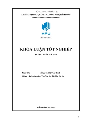 Khóa luận a study on the difficulties faced by the first year english majors at haiphong management and technology university and strategies to help for their self improvement in listening skill
