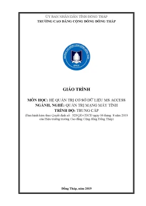Giáo trình hệ quản trị cơ sở dữ liệu ms access ngành quản trị mạng máy tính trung cấp