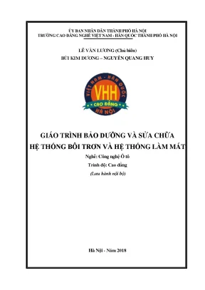 Giáo trình bảo dưỡng và sửa chữa hệ thống bôi trơn và hệ thống làm mát nghề công nghệ ô tô cao đẳng