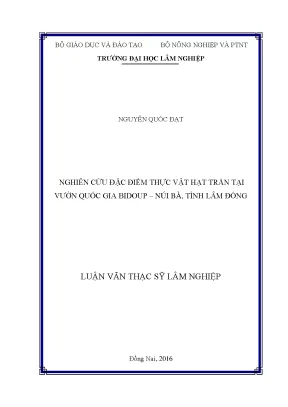 Luận văn thạc sĩ hay nghiên cứu đặc điểm thực vật hạt trần tại vườn quốc gia bidoup núi bà tỉnh lâm đồng