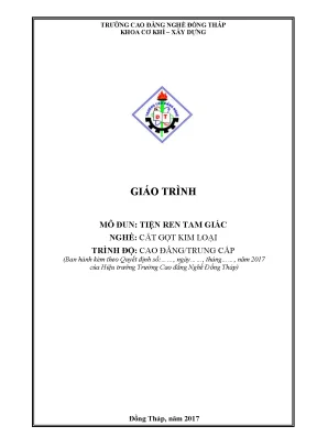 Giáo trình tiện ren tam giác nghề cắt gọt kim loại cđtc