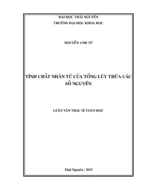 Luận văn thạc sĩ hay tính chất nhân tử của tổng lũy thừa các số nguyên