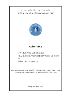 Giáo trình cây công nghiệp nghề trồng trọt và bảo vệ thực vật trung cấp