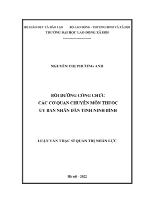 Luận văn thạc sĩ bồi dưỡng công chức các cơ quan chuyên môn thuộc ủy ban nhân dân tỉnh ninh bình