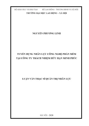 Luận văn thạc sĩ tuyển dụng nhân lực công nghệ phần mềm tại công ty trách nhiệm hữu hạn minh phúc