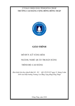 Giáo trình kỹ năng mềm nghề quản trị bán hàng cao đẳng