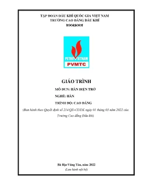 Giáo trình hàn điện trở nghề hàn cao đẳng trường cao đẳng dầu khí