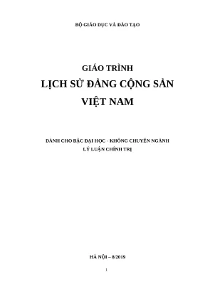 Giáo trình lịch sử đảng cộng sản việt nam dự thảo