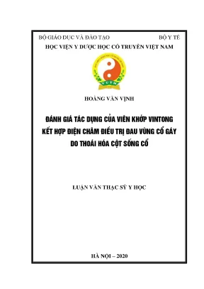 Luận văn thạc sĩ y học đánh giá tác dụng của viên khớp vintong kết hợp điện châm điều trị đau vùng cổ gáy do thoái hóa cột sống cổ