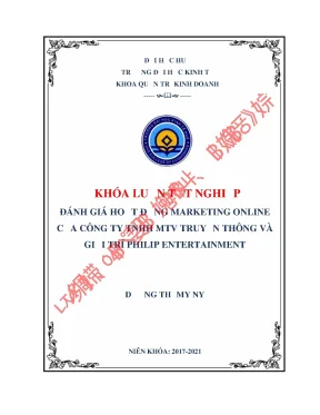 Khóa luận đánh giá hoạt động marketing online của ccông ty tnhh mtv truyền thông và giải trí philip entertainment