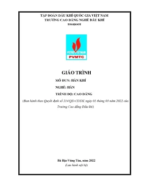 Giáo trình hàn khí nghề hàn cao đẳng trường cao đẳng dầu khí