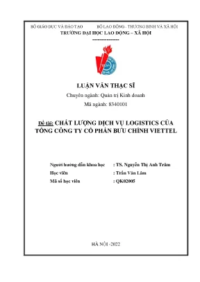 Luận văn thạc sĩ chất lượng dịch vụ logistics của tổng công ty cổ phần bưu chính viettel