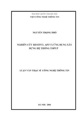Luận văn thạc sĩ công nghệ thông tin nghiên cứu restful api và ứng dụng xây dựng hệ thống topup
