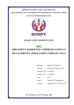 Luận văn thạc sĩ implement marketing communication at multi service application company naya