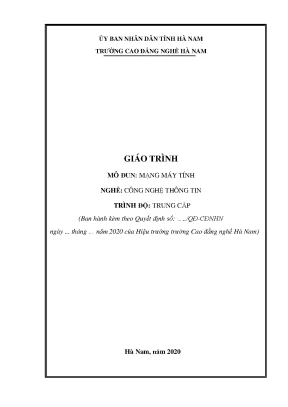 Giáo trình mô đun mạng máy tính nghề công nghệ thông tin trình độ trung cấp