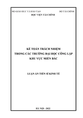 Kế toán trách nhiệm trong các trường đại học công lập khu vực miền bắc