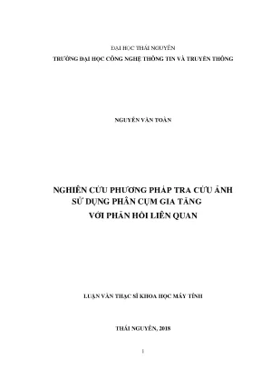 Luận văn thạc sĩ hay nghiên cứu phương pháp tra cứu ảnh sử dụng phân cụm gia tăng với phản hồi liên quan