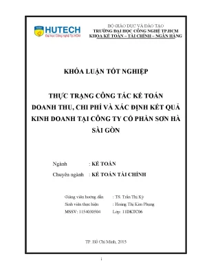 Luận văn thạc sĩ hay thực trạng công tác kế toán doanh thu chi phí và xác định kết quả kinh doanh tại công ty cổ phần sơn hà sài gòn
