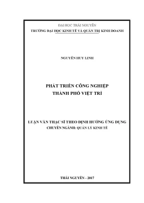 Luận văn thạc sĩ hay phát triển công nghiệp thành phố việt trì