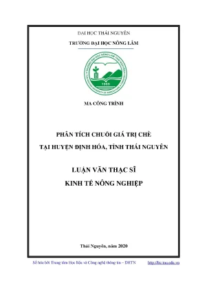 Luận văn thạc sĩ hay phân tích chuỗi giá trị chè tại huyện định hóa tỉnh thái nguyên