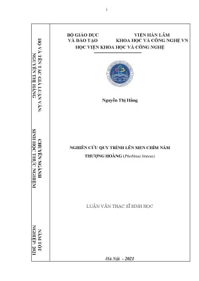 Luận văn thạc sĩ nghiên cứu quy trình lên men chìm nấm thượng hoàng phellinus linteus