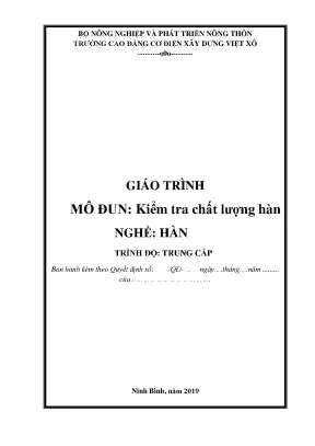 Giáo trình kiểm tra chất lượng hàn nghề hàn trung cấp