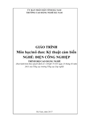 Giáo trình môn họcmô đun kỹ thuật cảm biến nghề điện công nghiệp trình độ cao đẳng nghề