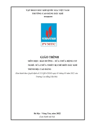 Giáo trình sửa chữa bảo dưỡng động cơ đốt trong nghề sửa chữa thiết bị chế biến dầu khí cao đẳng trường cao đẳng dầu khí