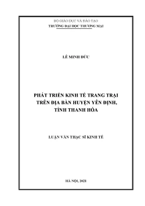 Luận văn thạc sĩ phát triển kinh tế trang trại trên địa bàn huyện yên định tỉnh thanh hóa