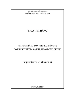 Luận văn thạc sĩ kế toán hàng tồn kho tại công ty cổ phần thiết bị và phụ tùng đông dương