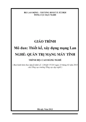 Giáo trình thiết kế xây dựng mạng lan nghề quản trị mạng máy tính cao đẳng 2