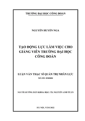 Tạo động lực làm việc cho giảng viên trường đại học công đoàn