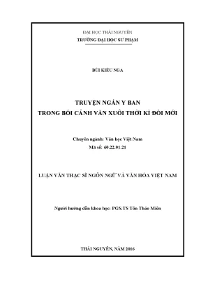 Luận văn thạc sĩ hay truyện ngắn y ban trong bối cảnh văn xuôi thời kì đổi mới