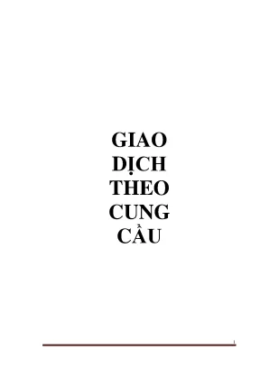 Kiến thức cơ bản về giao dịch theo cung cầu
