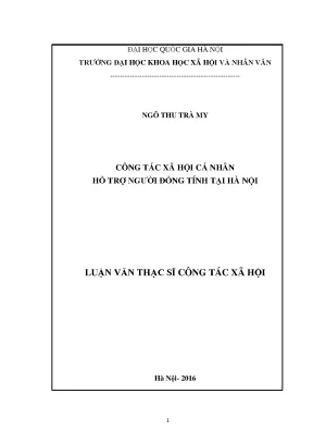 Luận văn thạc sĩ công tác xã hội cá nhân hỗ trợ người đồng tính tại hà nội