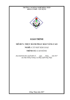 Giáo trình thực hành phay bào nâng cao nghề cắt gọt kim loại cao đẳng