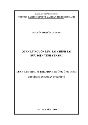 Luận văn thạc sĩ hay quản lý nguồn lực tài chính tại bưu điện tỉnh yên bái