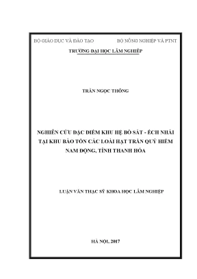 Luận văn thạc sĩ hay nghiên cứu đặc điểm khu hệ bò sát ếch nhái tại khu bảo tồn các loài hạt trần quý hiếm nam động tỉnh thanh hóa