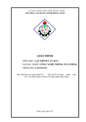 Giáo trình lập trình căn bản nghề công nghệ thông tin cao đẳng