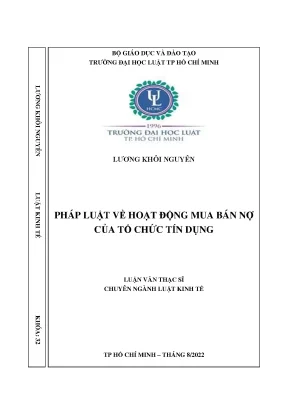 Pháp luật về hoạt động mua bán nợ của tổ chức tín dụng