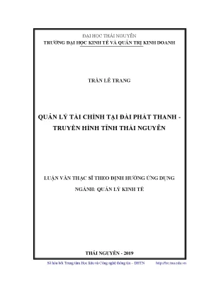 Luận văn thạc sĩ hay quản lý tài chính tại đài phát thanh truyền hình tỉnh thái nguyên