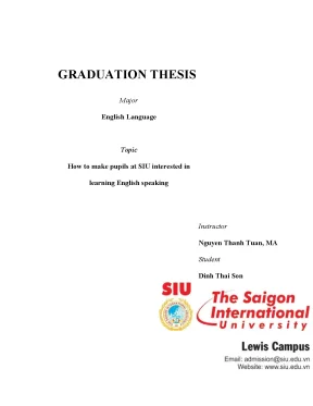 Khóa luận how to make pupils at siu interested in learning english speaking