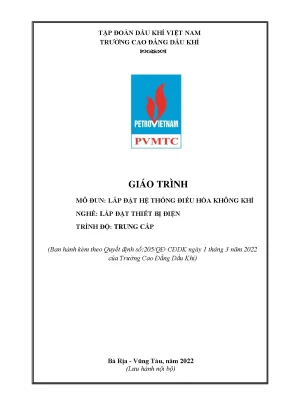 Giáo trình lắp đặt hệ thống điều hòa không khí nghề lắp đặt thiết bị điện trung cấp trường cao đẳng dầu khí