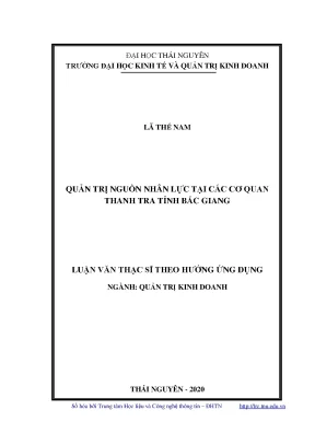 Luận văn thạc sĩ hay quản trị nguồn nhân lực tại các cơ quan thanh tra tỉnh bắc giang