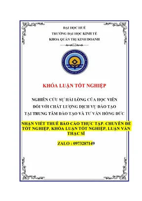 Khóa luận tốt nghiệp nghiên cứu sự hài lòng của học viên với chất lượng dịch vụ trung tâm