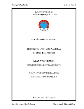 Luận văn thạc sĩ kỹ thuật điện tử thiết kế tủ lạnh mini xách tay sử dụng tấm peltier