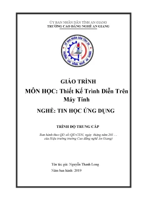Giáo trình thiết kế trình diễn trên máy tính nghề tin học ứng dụng trình độ trung cấp